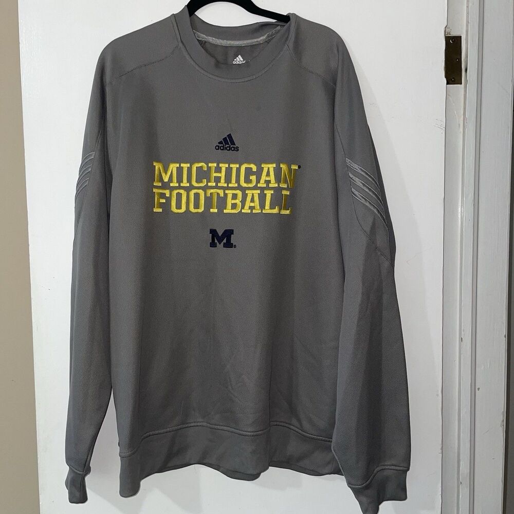 Adidas Climawarm Michigan‎ Football Gray Men’s Sweatshirt Sz XL